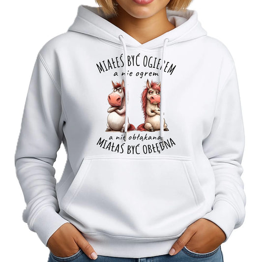 Bluza damska z kapturem - Ogier & Obłędna - śmieszna W85 - StoryCups.pl