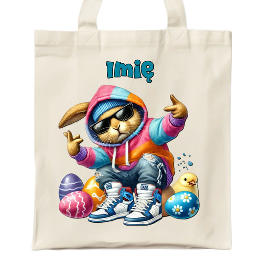 Torba na Wielkanoc - Sigma Zając w pisankach - Prezent personalizowany WN04 - StoryCups.pl
