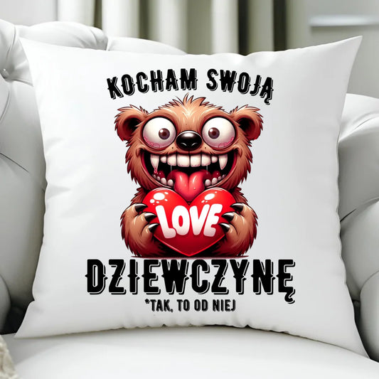 Poduszka dla chłopaka - Kocham swoją dziewczynę W30 - StoryCups.pl