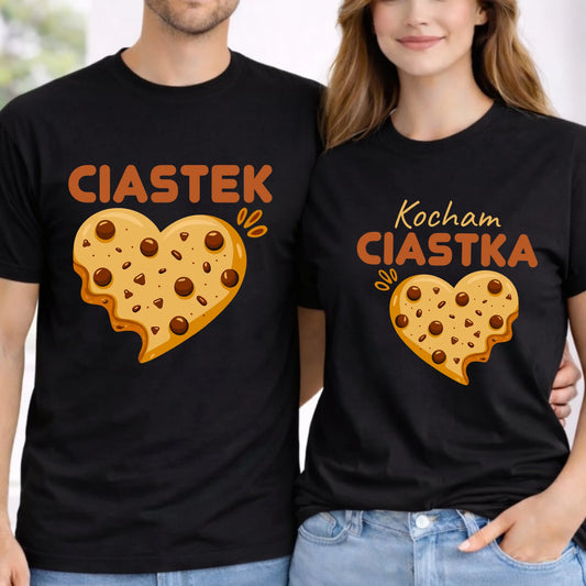 Zestaw koszulek dla par - Kocham Ciastka i Ciastek W53 - StoryCups.pl