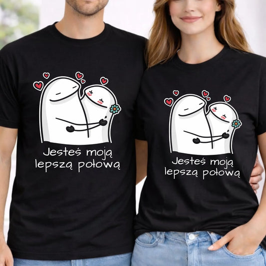 Zestaw koszulek dla par - Jesteś moją lepszą połową W87 - StoryCups.pl