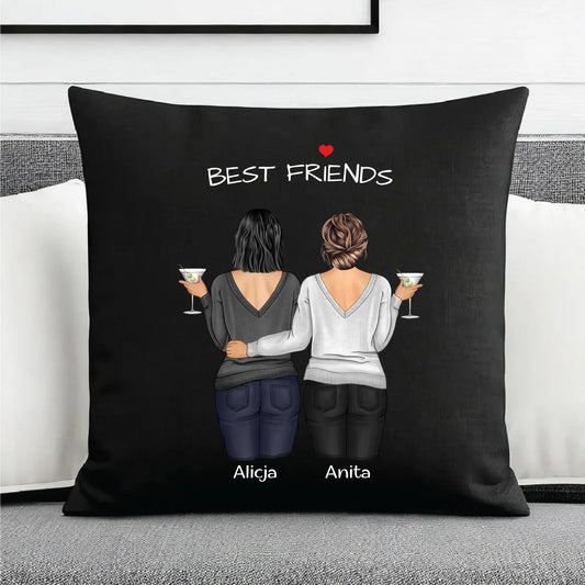 Poduszka dekoracyjna - prezent dla przyjaciółki - Best Friends - personalizowane postacie 2-4 osoby PR03