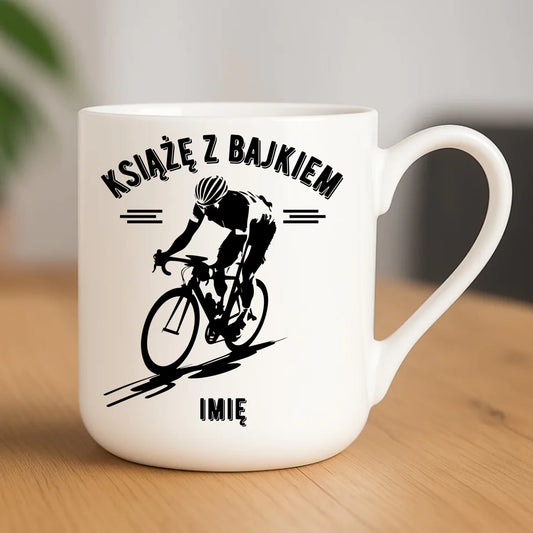 Kubek elegant dla rowerzysty - Książę z bajkiem - personalizowany HR01 - StoryCups.pl