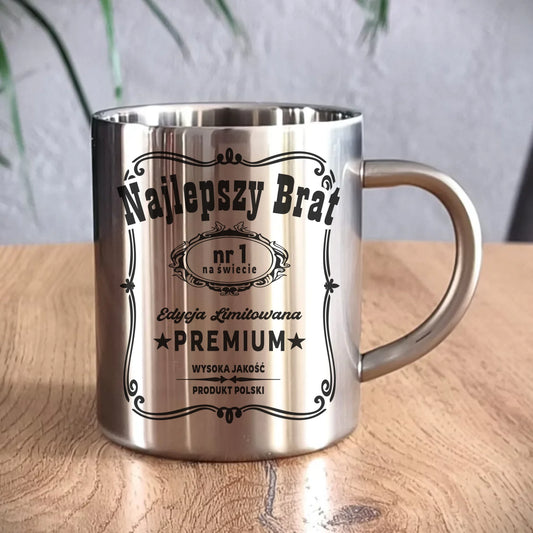 Kubek metalowy dla brata - Najlepszy Brat Edycja Limitowana DB02 - StoryCups.pl