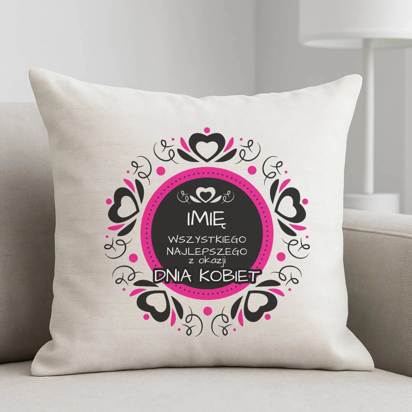 Poduszka na Dzień Kobiet - Wszystkiego Najlepszego - personalizowana DK02 - StoryCups.pl