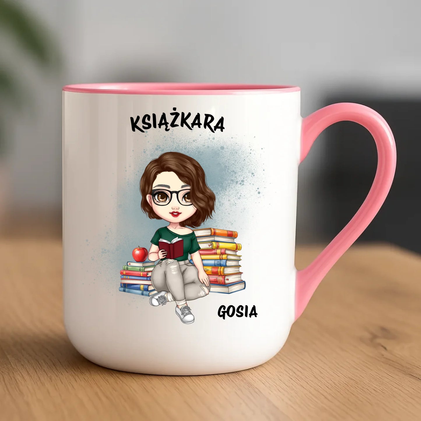 Kubek elegant - Książkara - Prezent dla miłośniczki czytania książek - personalizowany DZ03