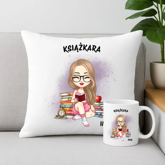 Zestaw poduszka i kubek z nadrukiem na prezent