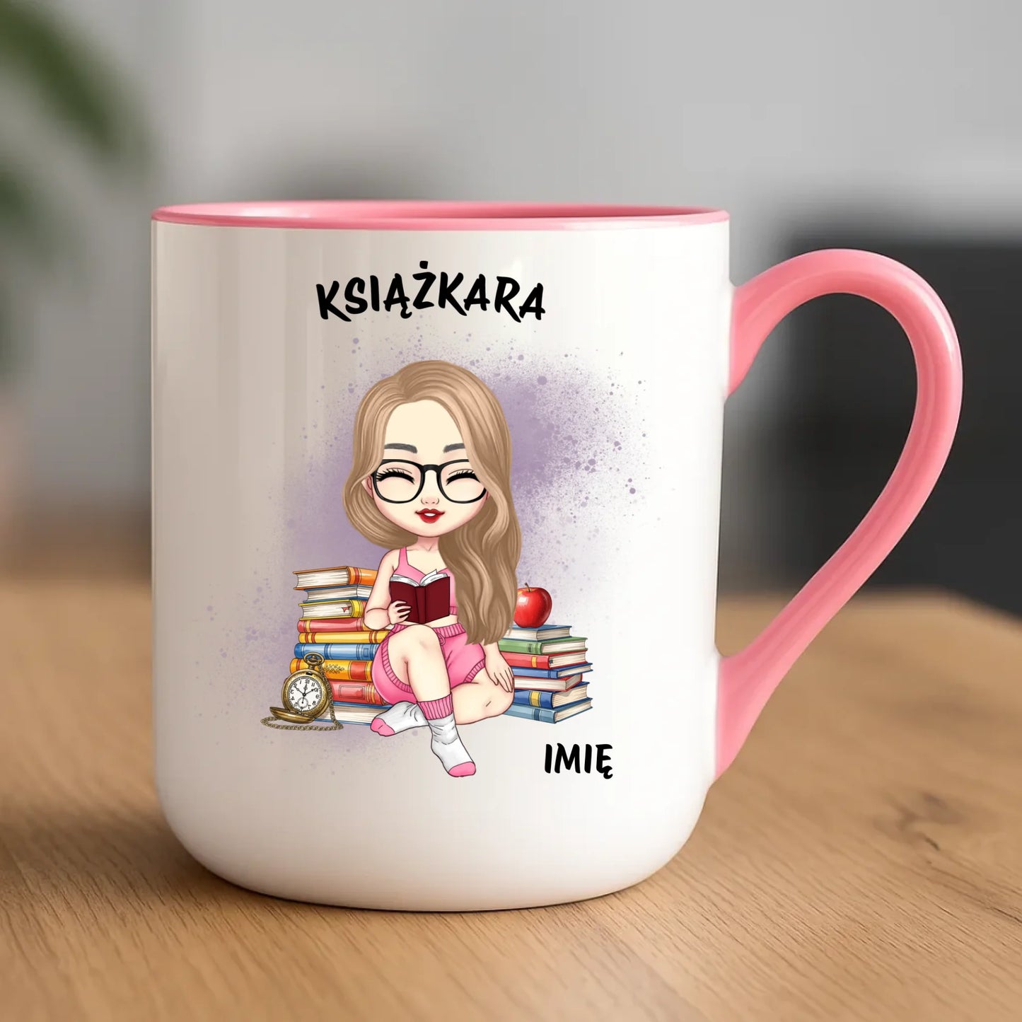 Kubek elegant - Książkara - Prezent dla miłośniczki czytania książek - personalizowany DZ04