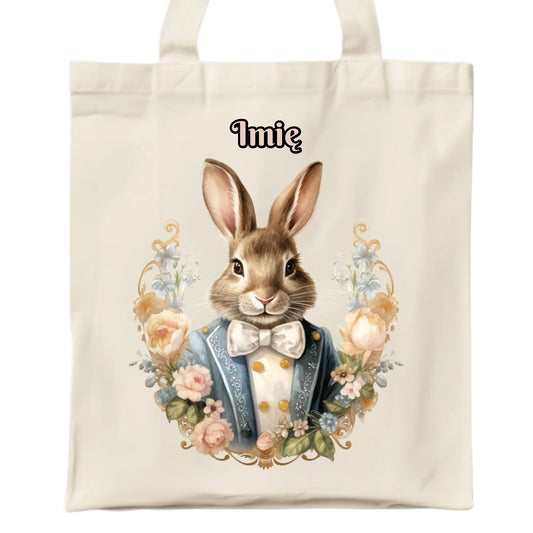 Torba na Wielkanoc - Elegancki Pan Zając - personalizowana WN06 - StoryCups.pl