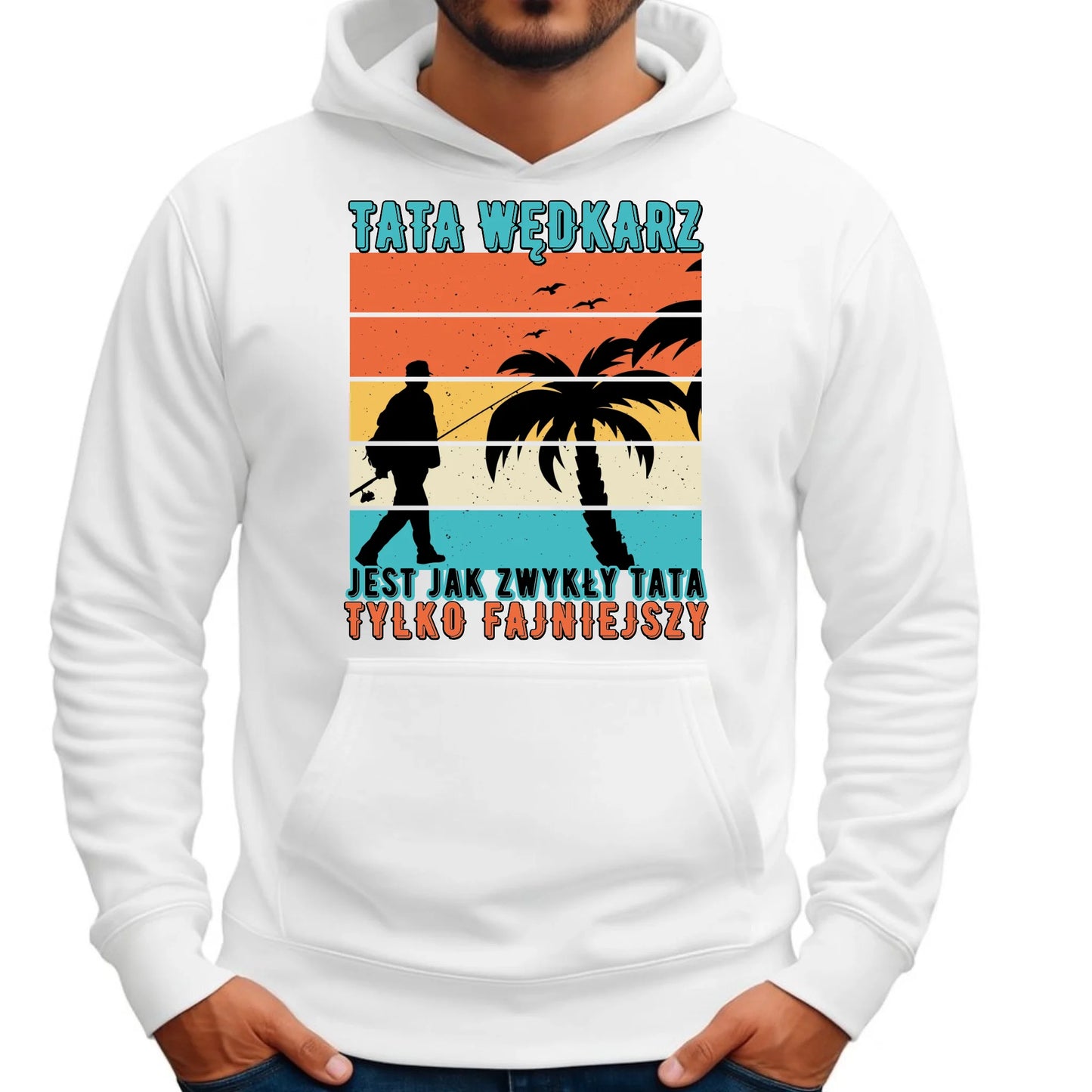 Tata wędkarz | Bluza męska z kapturem DT06 - StoryCups.pl