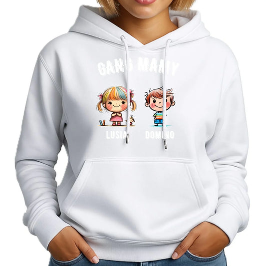 Gang Mamy imiona dzieci | Bluza damska z kapturem prezent na Dzień Matki DM09 - StoryCups.pl
