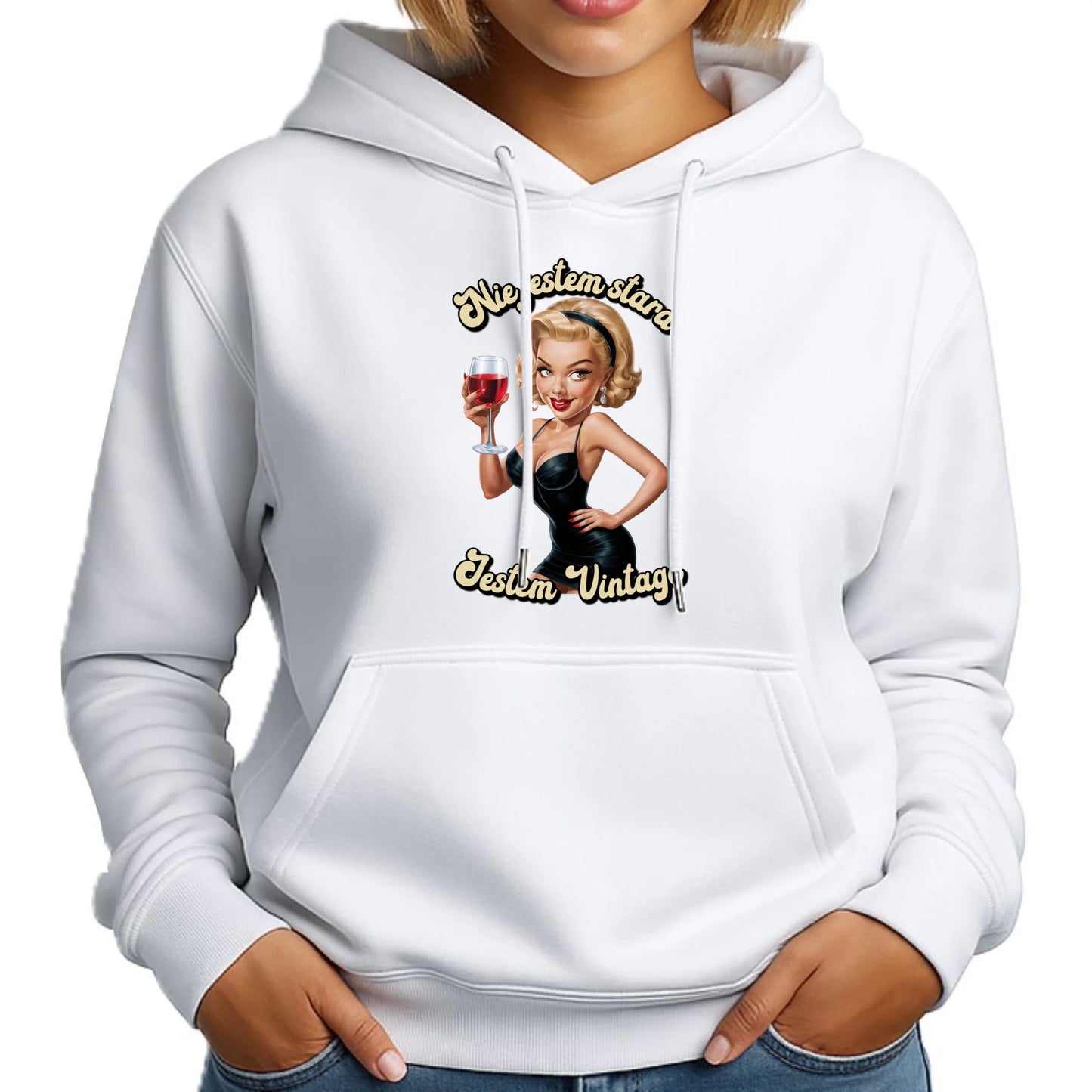Nie jestem stara jestem vintage | Bluza damska z kapturem na urodziny U05