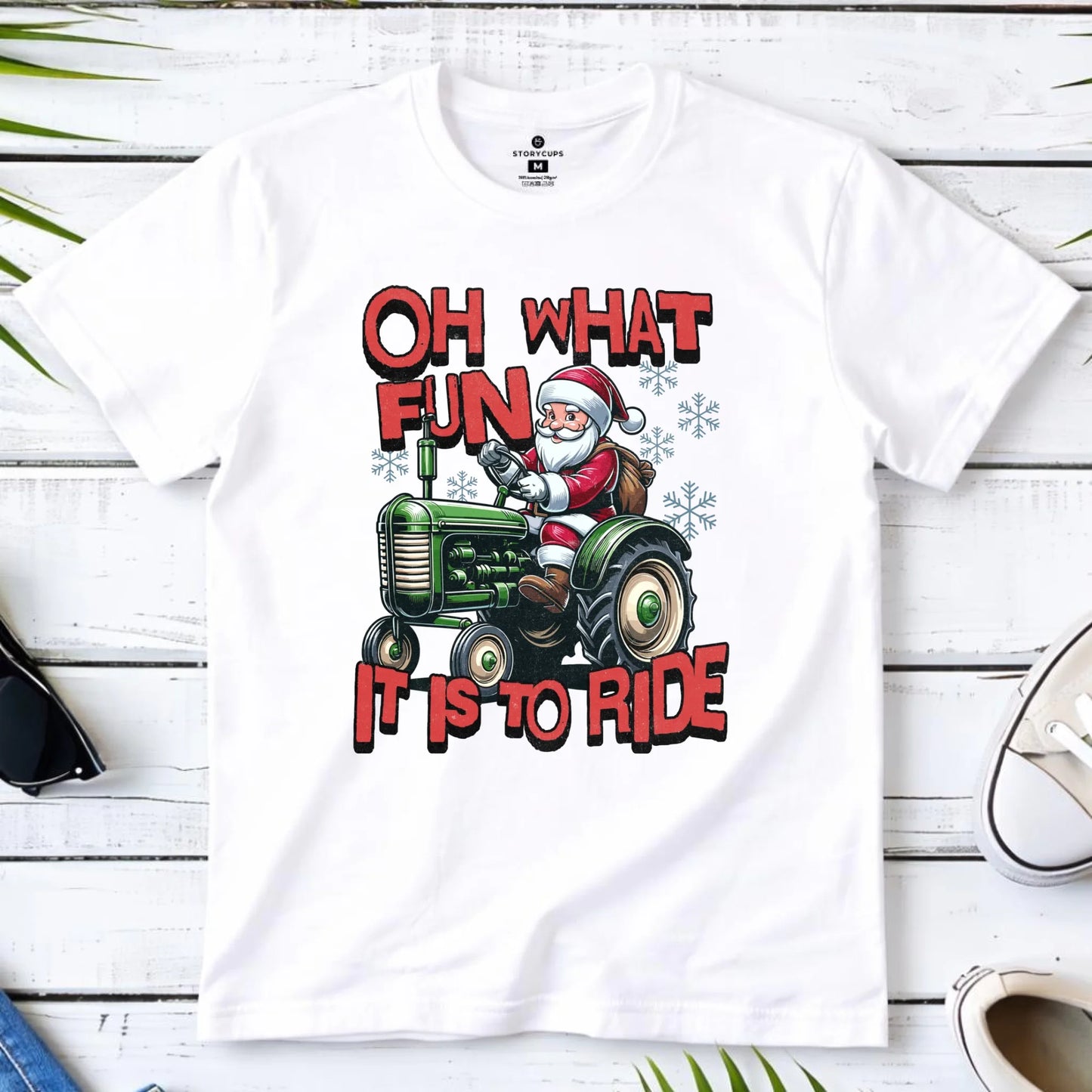 Koszulka dziecięca świąteczna - Mikołaj na traktorze - Oh what fun BN48