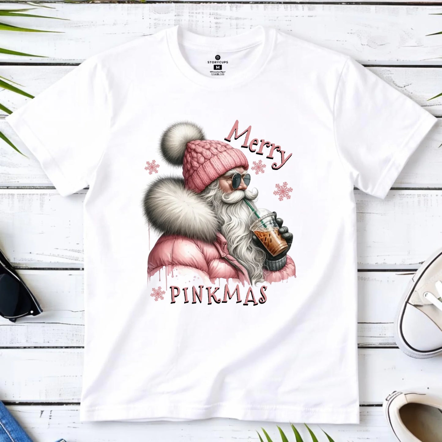 Koszulka dziecięca świąteczna dla dziewczynki - Różowe Święta - Merry Pinkmas BN117