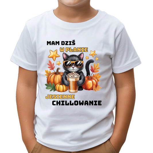 Koszulka dziecięca jesienna - Mam dziś w planie jesienne chillowanie JS34