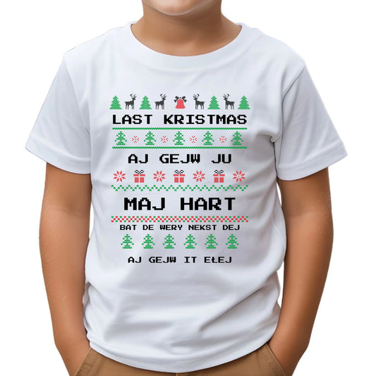 Koszulka dziecięca świąteczna - Last kristmas aj gejw ju maj hart BN13