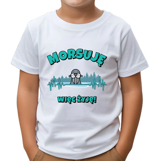 Koszulka dziecięca - prezent dla morsa - Morsuję więc żyję - Mors HM02 - StoryCups.pl