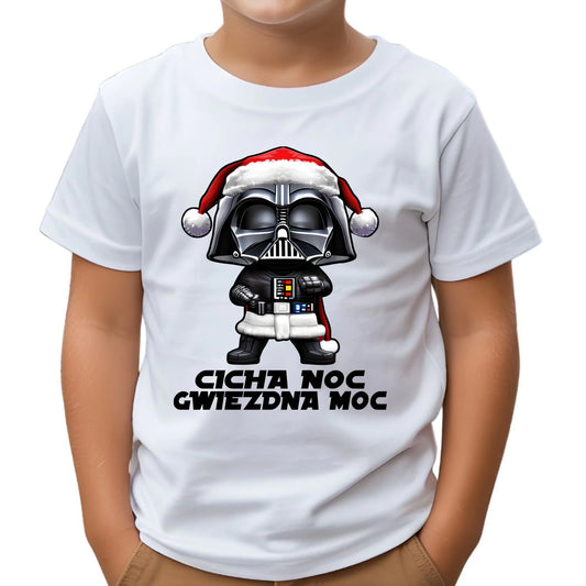 Koszulka dziecięca świąteczna dla fanów Gwiezdnych Wojen - Cicha noc, gwiezdna moc BN132