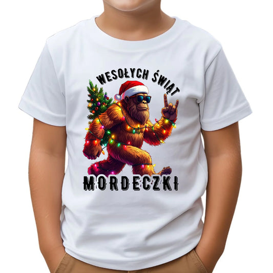 Koszulka dziecięca świąteczna - prezent na święta - Yeti Wesołych Świąt mordeczki BN152