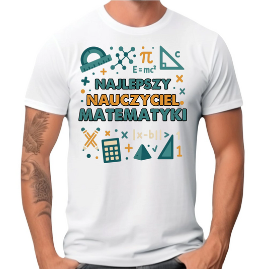 Koszulka męska dla nauczyciela - Najlepszy nauczyciel matematyki N74