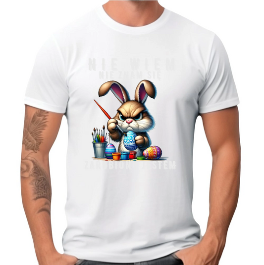 Nie wiem nie znam się zarobiony jestem | Koszulka męska na Wielkanoc WN25