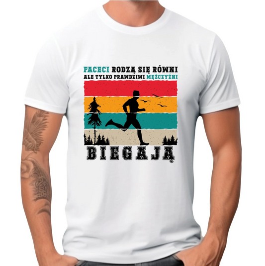 Koszulka męska dla biegacza - Prawdziwi mężczyźni biegają HB02 - StoryCups.pl