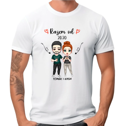 Koszulka męska - Para razem od - personalizowana W01 - StoryCups.pl