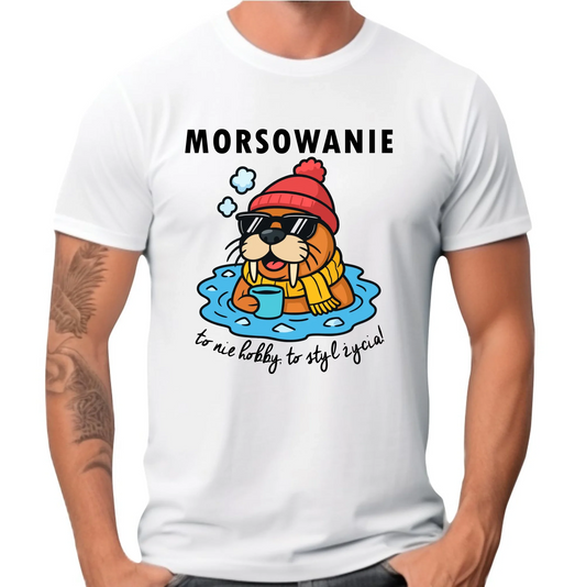 Koszulka męska - prezent dla morsa - Morsowanie to styl życia HM10 - StoryCups.pl