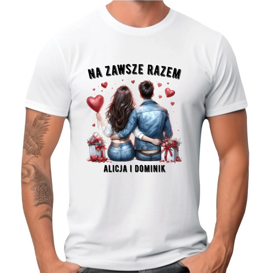 Koszulka męska - Na zawsze razem - personalizowana W07 - StoryCups.pl