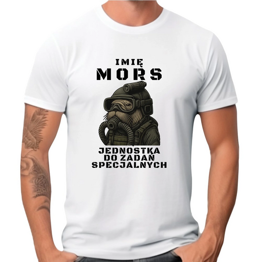 Koszulka męska - prezent dla morsa - Mors do zadań specjalnych - personalizowana HM07 - StoryCups.pl