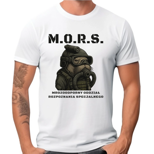 Koszulka męska - prezent dla morsa - M.O.R.S. Mrozoodporny Oddział Rozpoznania Specjalnego HM20 - StoryCups.pl