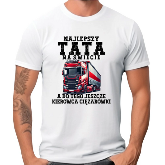 Koszulka męska - Najlepszy tata, a do tego kierowca ciężarówki ZKT09 - StoryCups.pl
