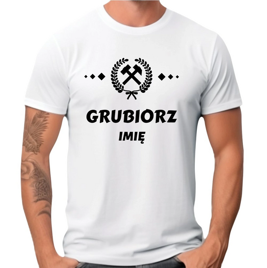 Koszulka męska - prezent dla górnika - Grubiorz - personalizowana G03 - StoryCups.pl