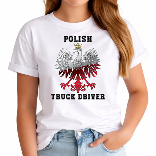 Koszulka damska dla kierowcy ciężarówki - Polish Truck Driver ZKT06 - StoryCups.pl