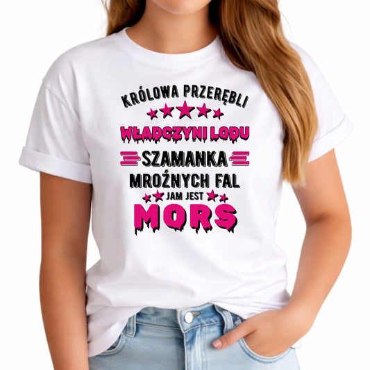 Koszulka damska - prezent dla morsa - Królowa przerębli Jam jest mors HM17 - StoryCups.pl