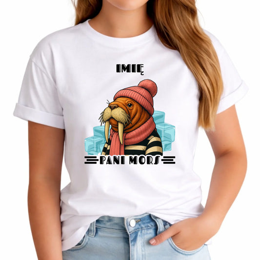 Koszulka damska - prezent dla morsa - Pani Mors - personalizowana HM16 - StoryCups.pl