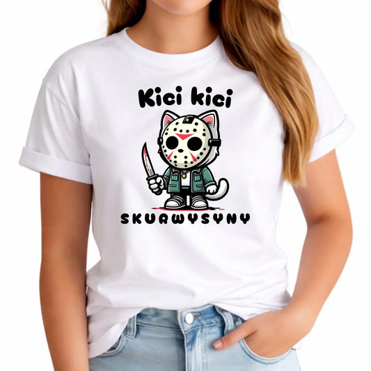 Koszulka damska na Halloween - Kici kici sk*rwysyny - bez cenzury HL28 - StoryCups.pl