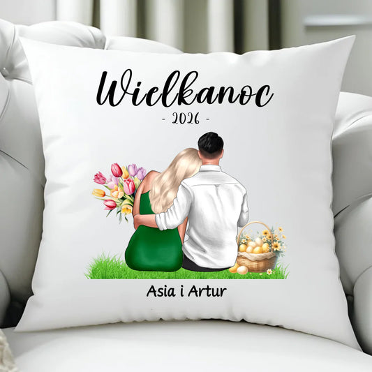 Poduszka na Wielkanoc dla par - personalizowana WN36 - StoryCups.pl