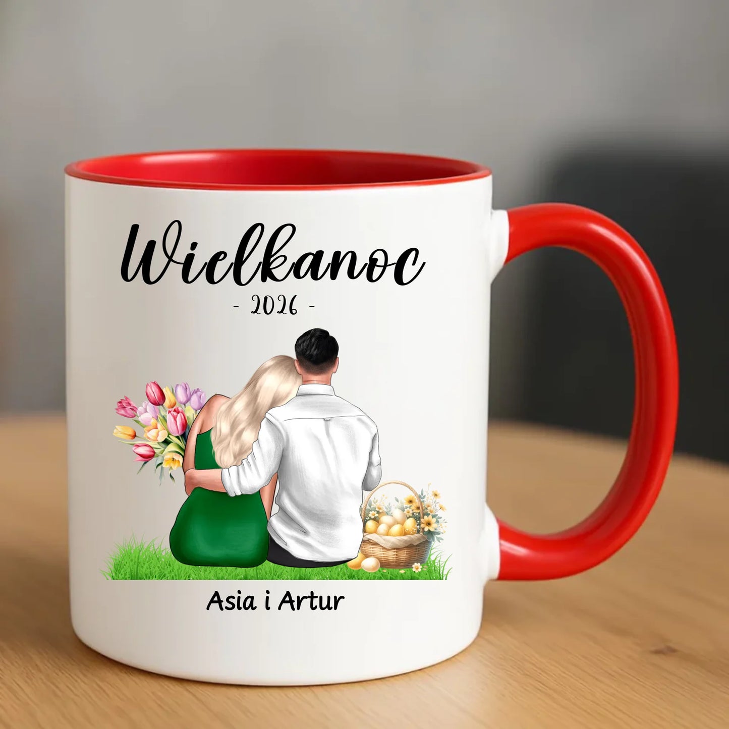 Kubek na Wielkanoc dla par - personalizowany WN36 - StoryCups.pl