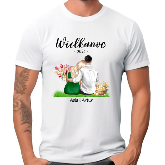 Koszulka męska na Wielkanoc dla par - personalizowana WN36 - StoryCups.pl
