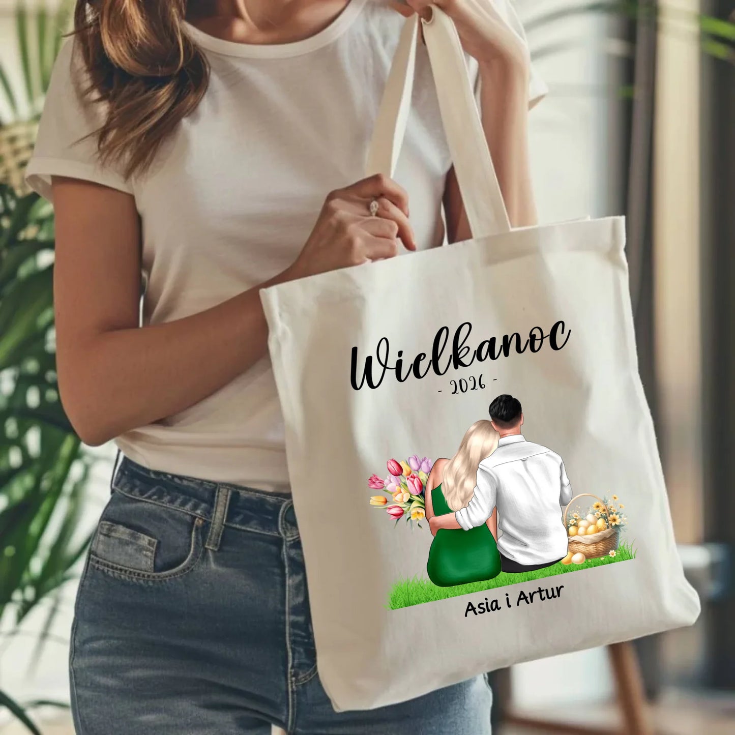 Torba na Wielkanoc dla par - personalizowana WN36 - StoryCups.pl