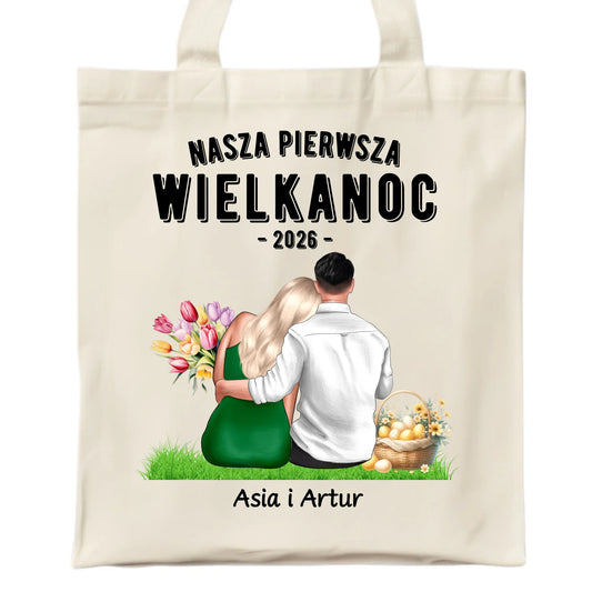 Torba wielkanocna dla par - Nasza pierwsza Wielkanoc - personalizowana WN16 - StoryCups.pl