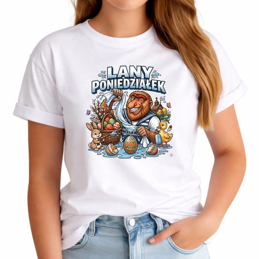Koszulka damska wielkanocna - Lany poniedziałek Janusz Nosacz WN38 - StoryCups.pl