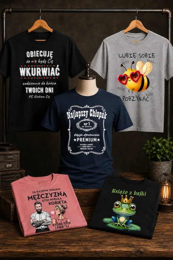 Koszulki męskie dla chłopaka z nadrukiem na prezent - śmieszne i personalizowane grafiki