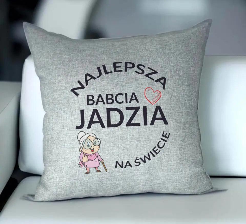 Poduszka dla babci imię Najlepsza babcia, na Dzień Babci - storycups.pl