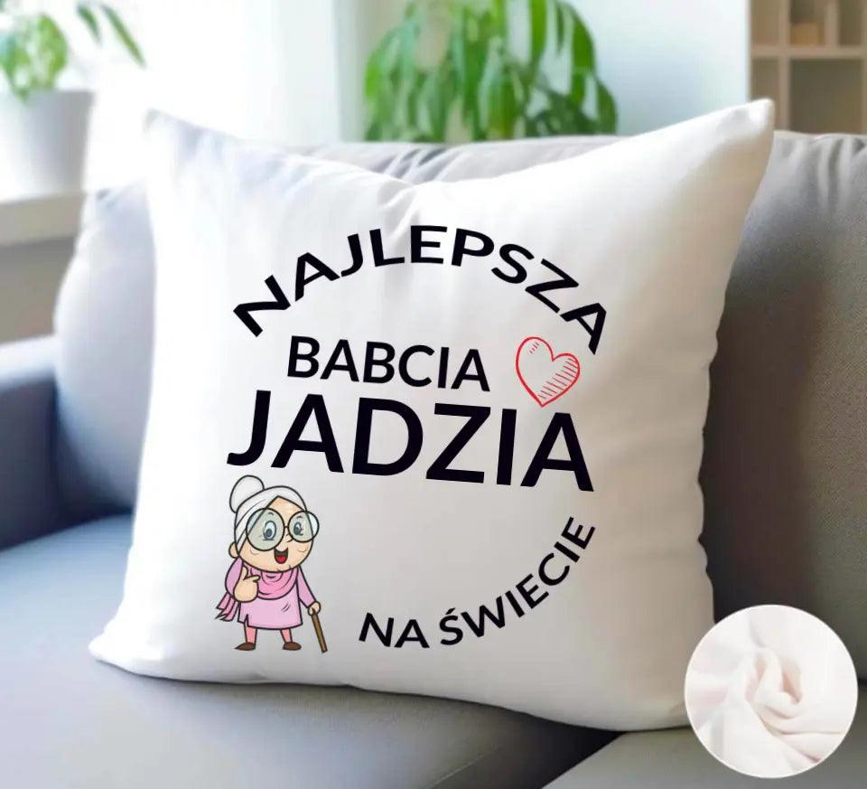 Poduszka dla babci imię Najlepsza babcia, na Dzień Babci - storycups.pl