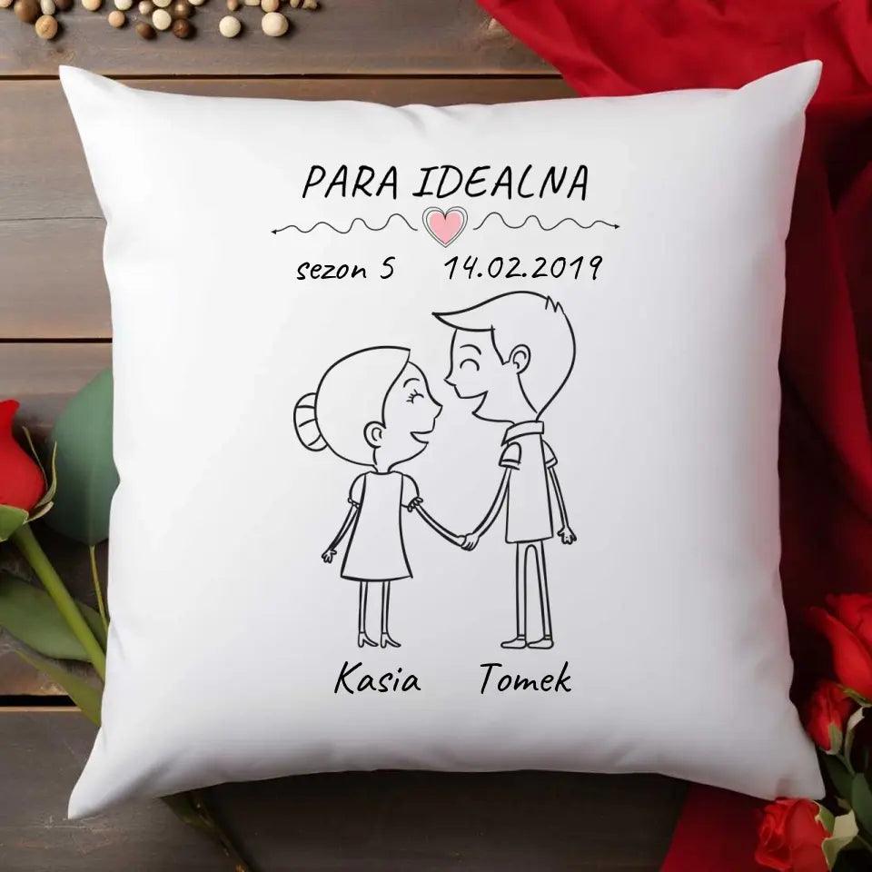 Poduszka dla par personalizowana imiona PARA IDEALNA W11