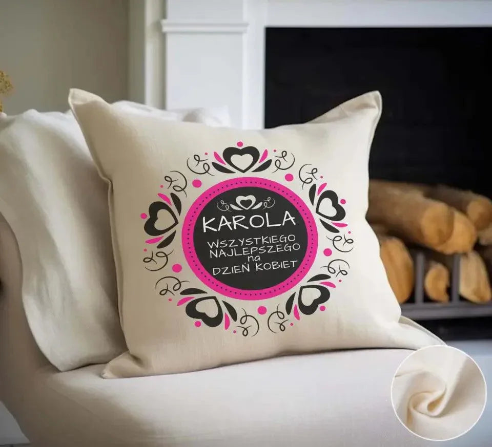 Poduszka z nadrukiem na Dzień Kobiet personalizowana DK02 - StoryCups.pl