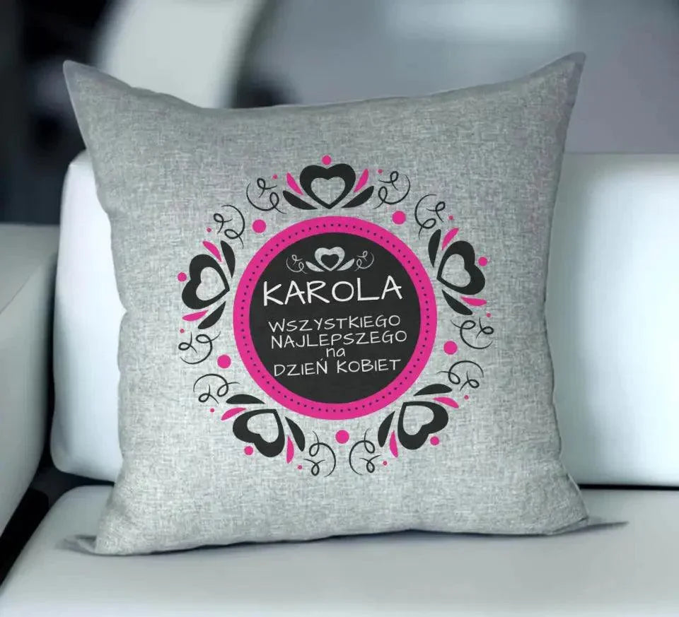 Poduszka z nadrukiem na Dzień Kobiet personalizowana DK02 - StoryCups.pl