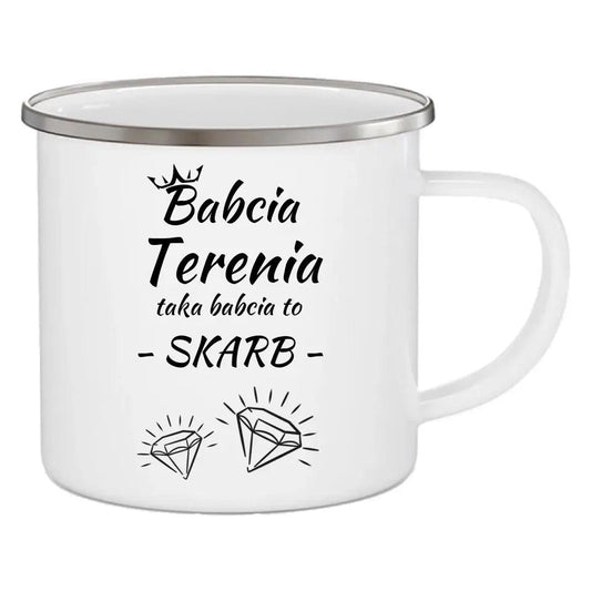 Personalizowany kubek vintage dla babci TAKA BABCIA TO SKARB, kubek na Dzień Babci - storycups.pl
